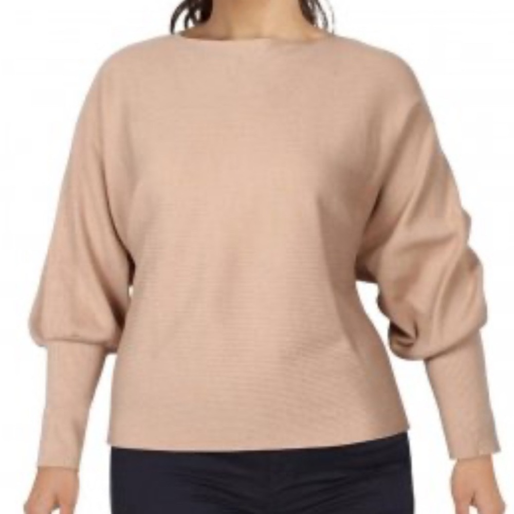 Make offer! ANNE KLEIN tan Relaxed Fit Ribbed Dolman Sleeve Sweater Medium